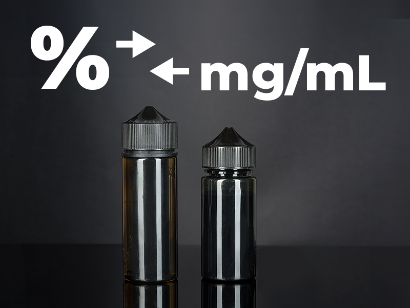 Kako izraziti postotak nikotina u mg/mL